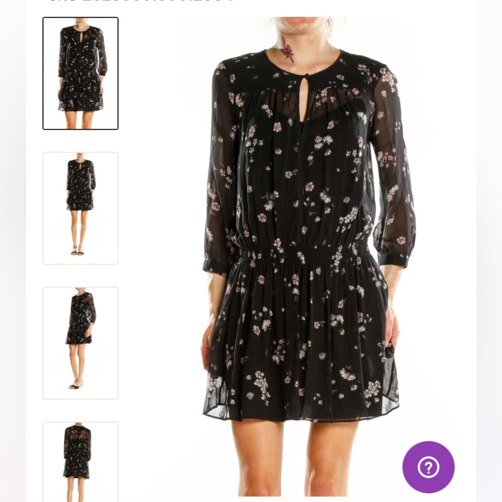 club monaco floral print silk dress